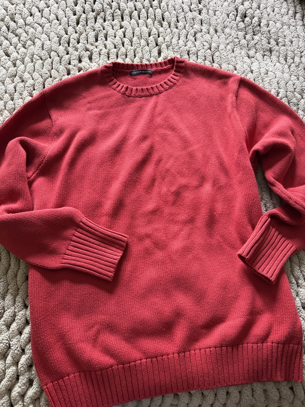 Brandy Melville Coral-Red Crewneck Sweater